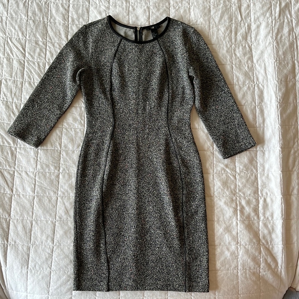 H&M, size S fitted grey dress.
